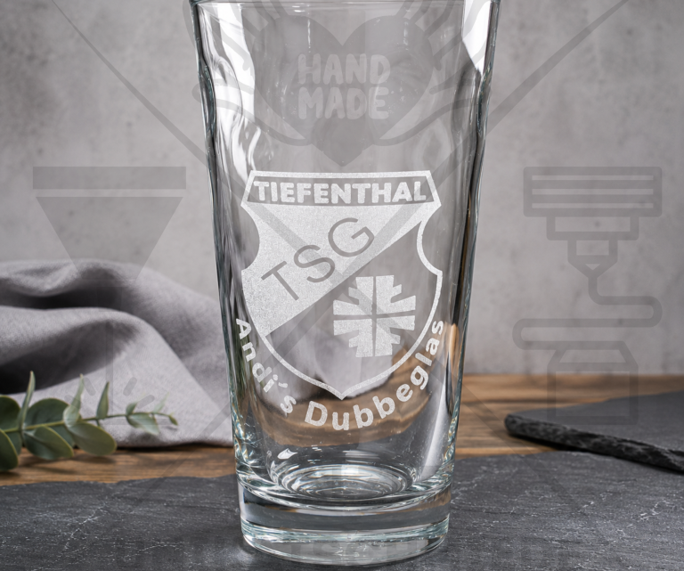Graviertes Dubbeglas