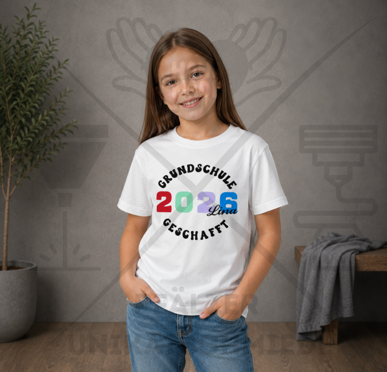Kinder T-Shirt Personalisierte Textilveredelung Hoodie mit Rückenprint